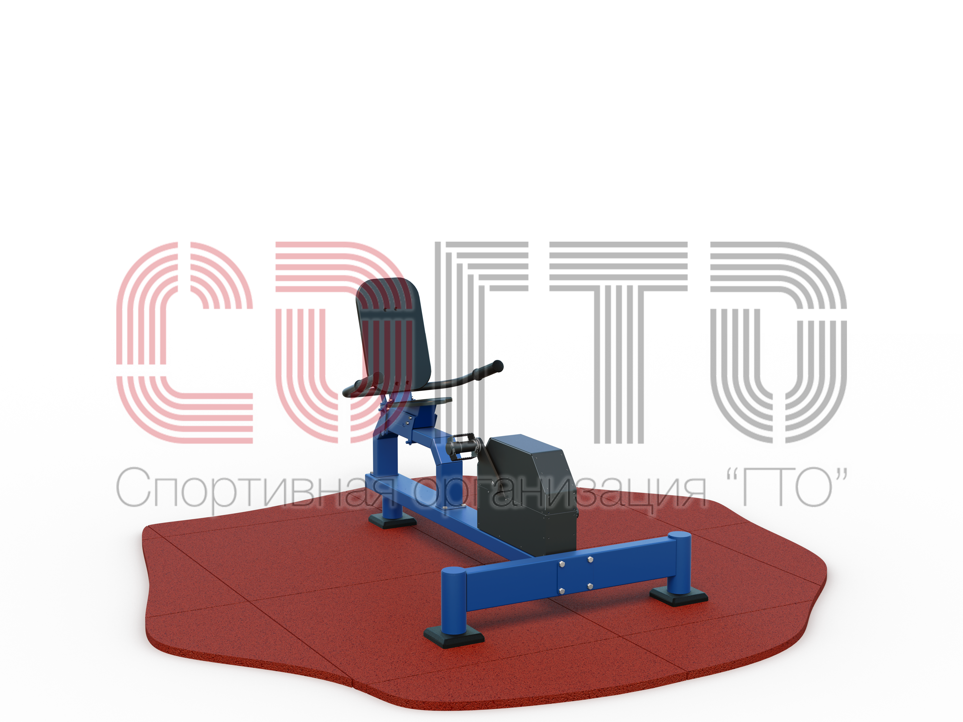 Уличный тренажер для развития мышц ягодиц, голеней и бедер с безынерционным нагрузочным механизмом