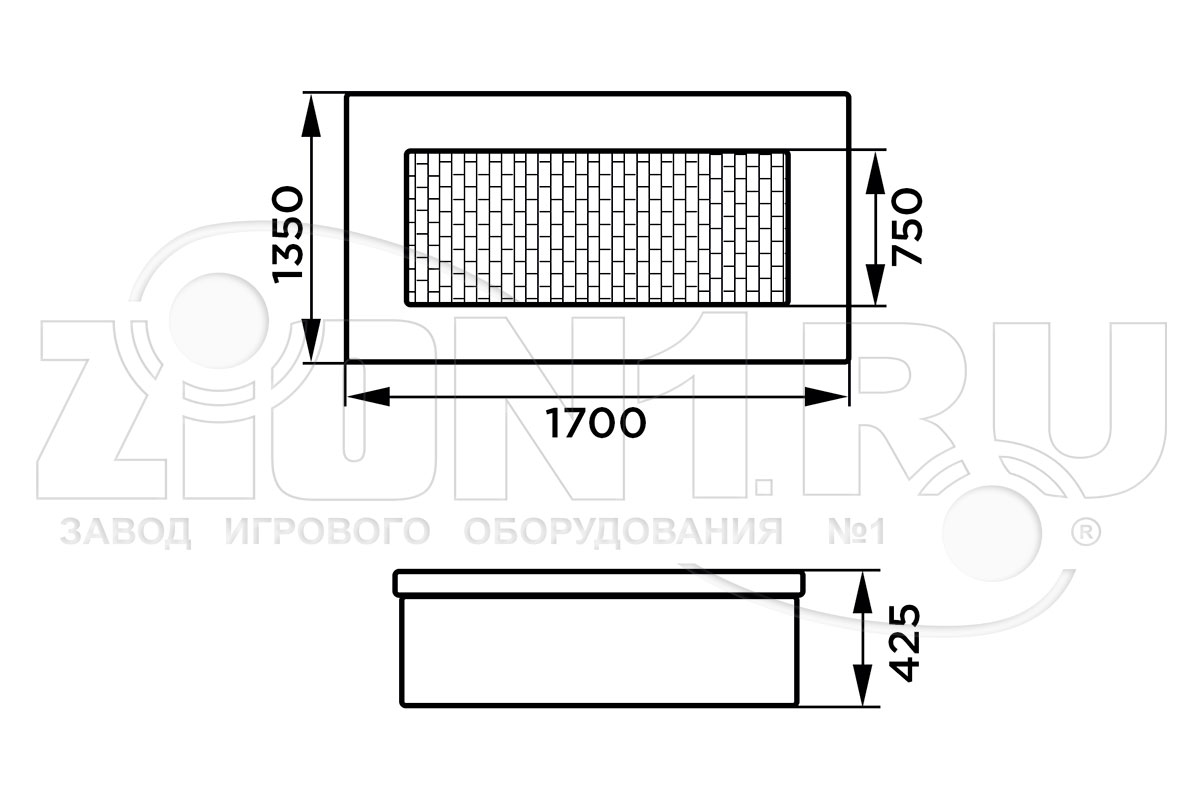 Батут уличный «Прямоугольник 135х225»