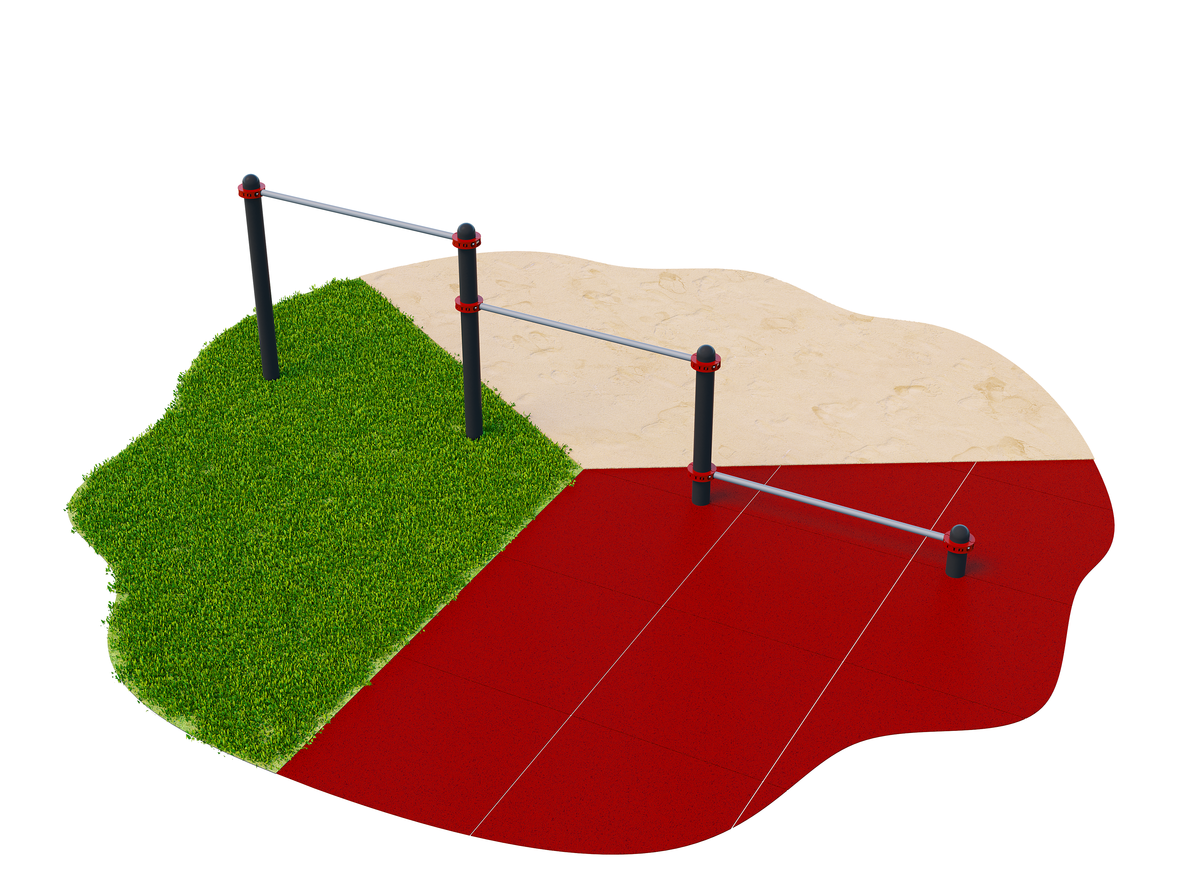 Тройной каскад турников для отжиманий и подтягиваний