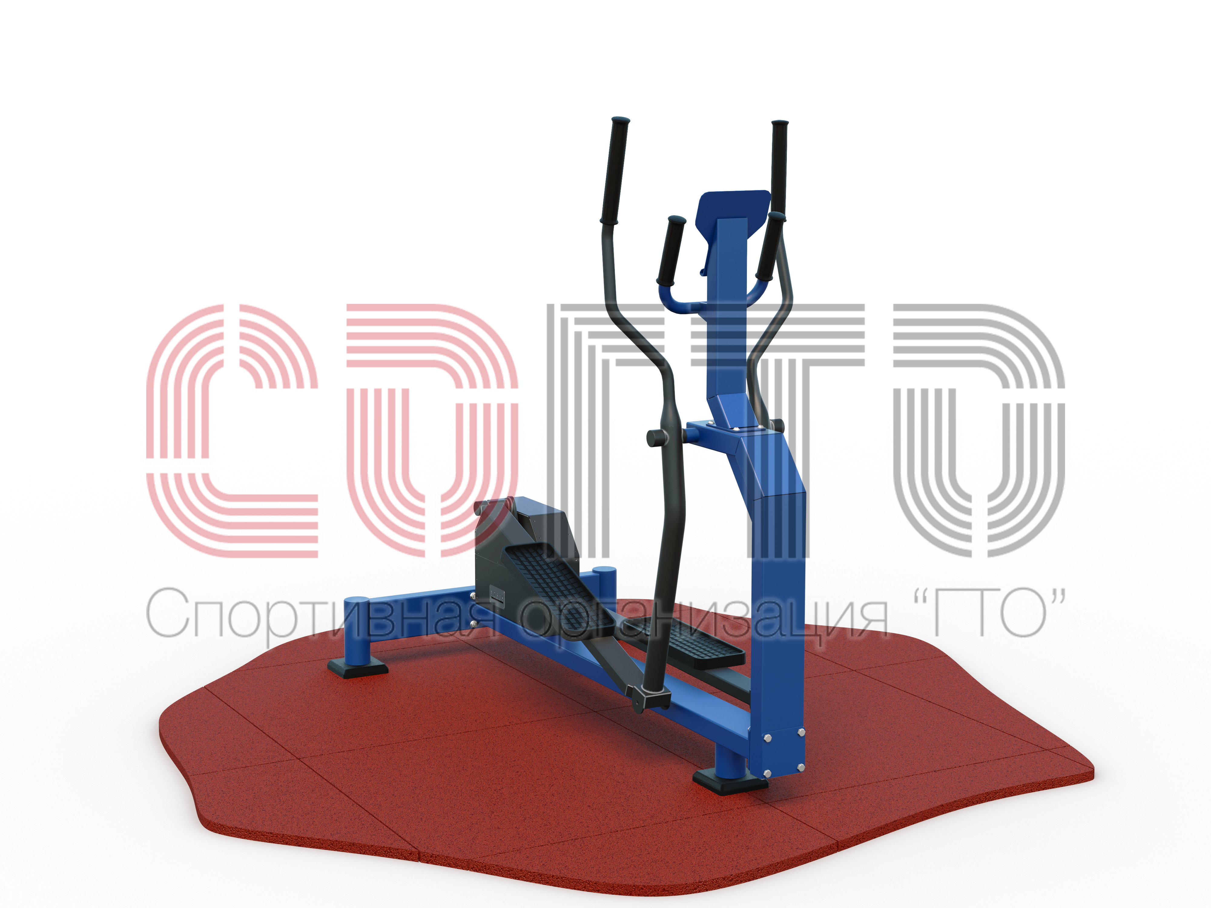 Уличный кардиотренажер на все группы мышц с безынерционным нагрузочным механизмом