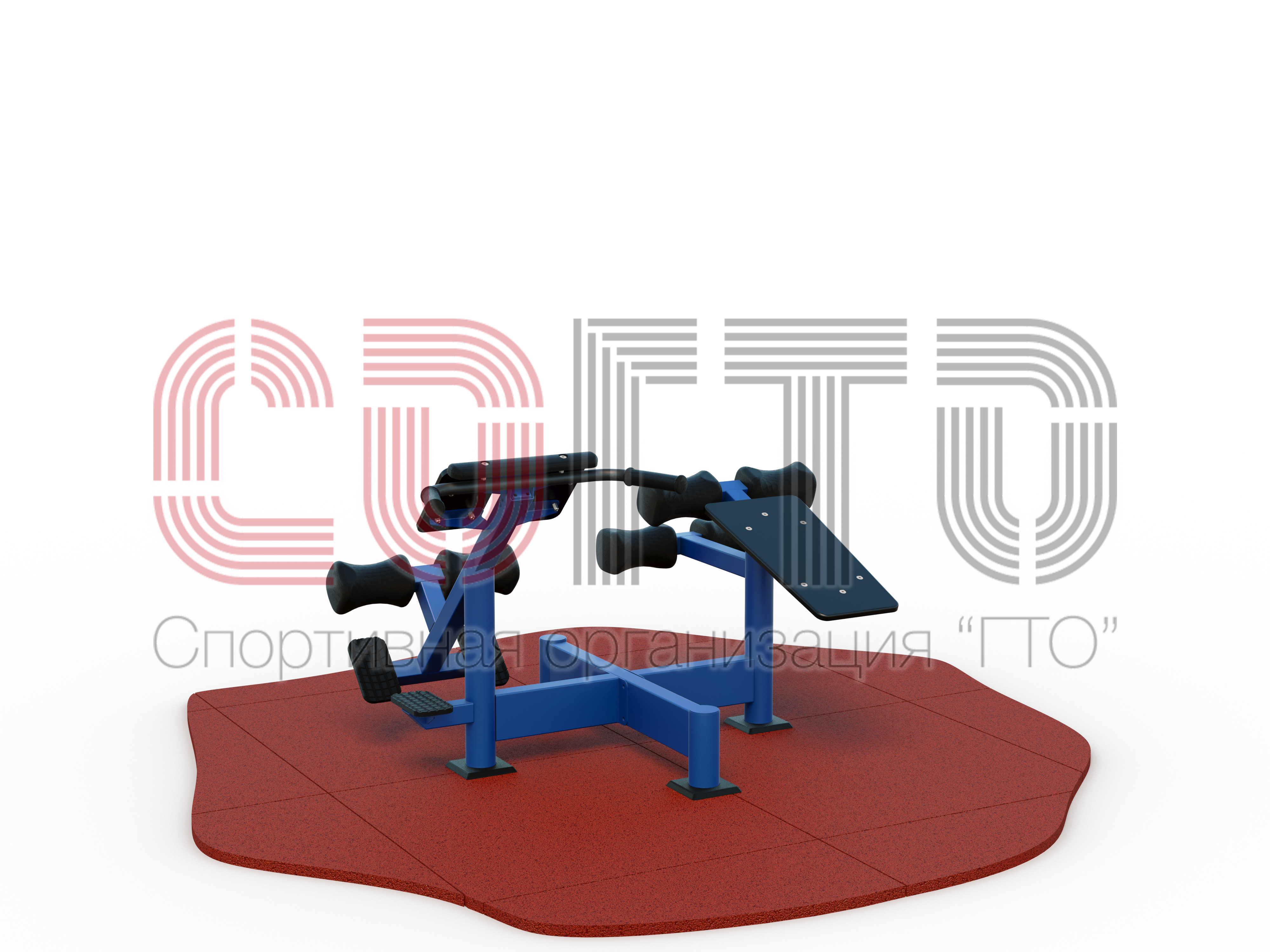 Уличный тренажер сдвоенный для разгибательных мышц спины и больших ягодичных мышц