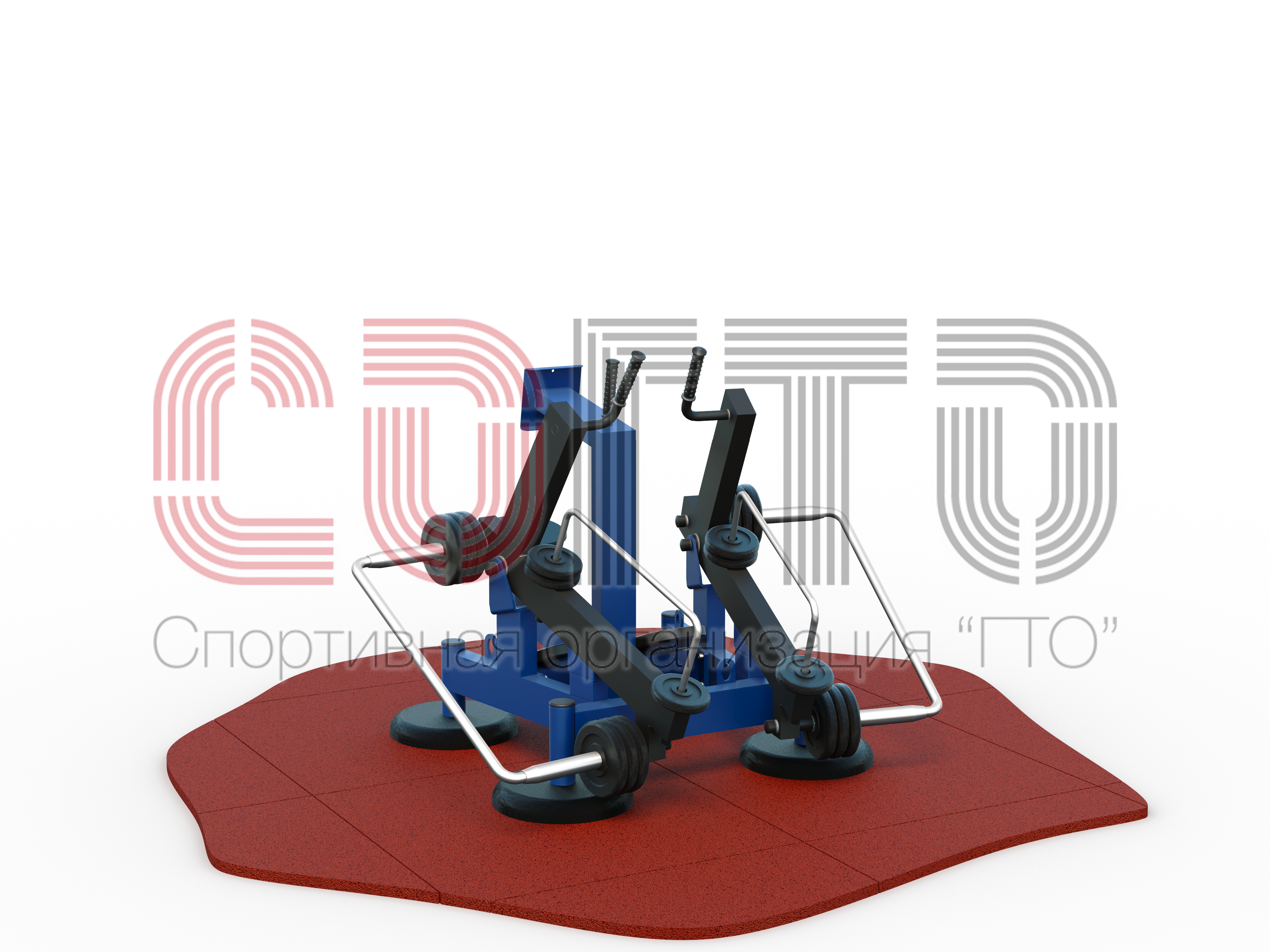 Уличный силовой тренажер для развития мускулатуры спины, бицепса, пресса с изменяемой нагрузкой из положения сидяцепса, пресса с изменяемой нагрузкой