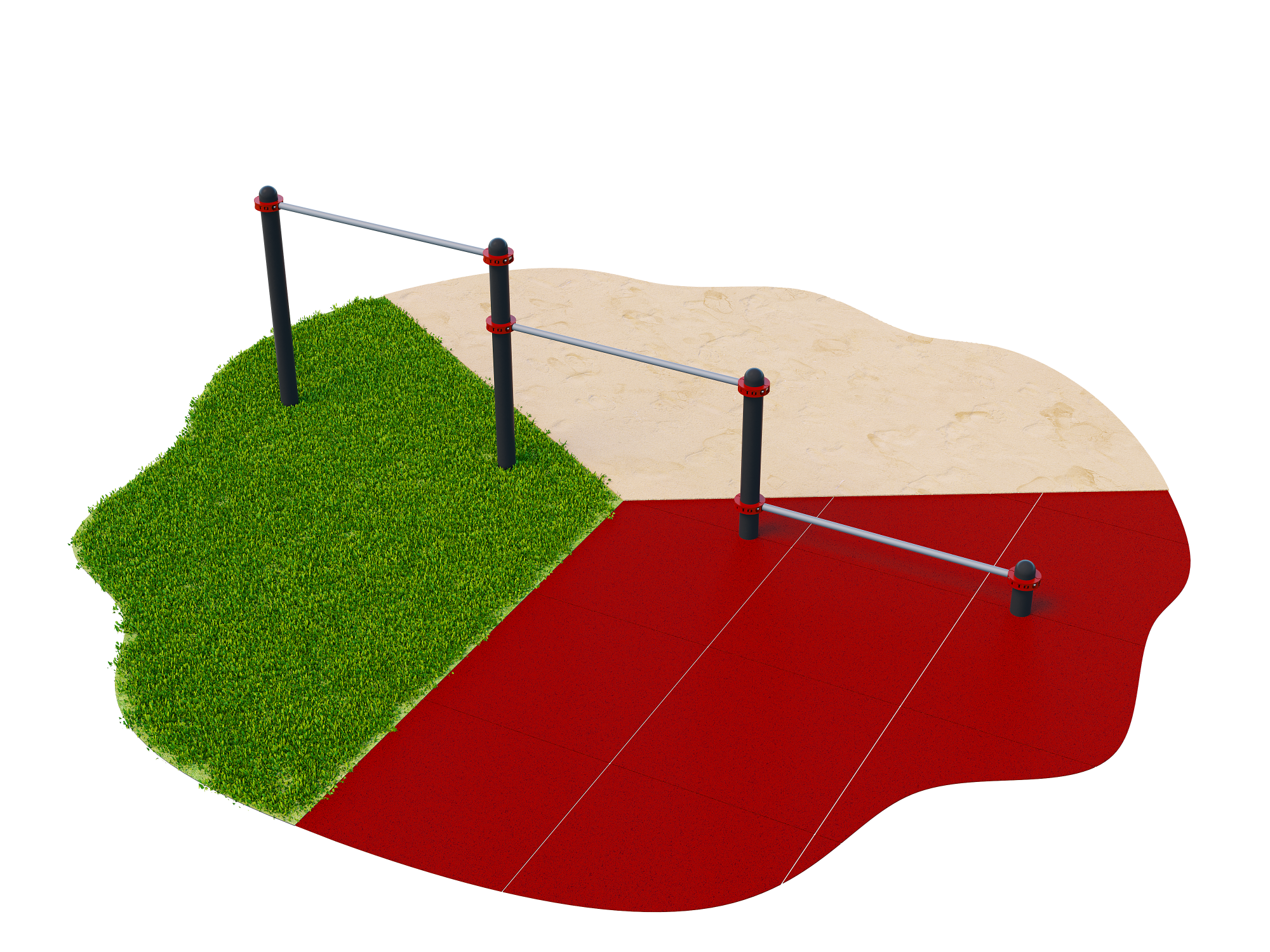 Тройной каскад турников для отжиманий и подтягиваний