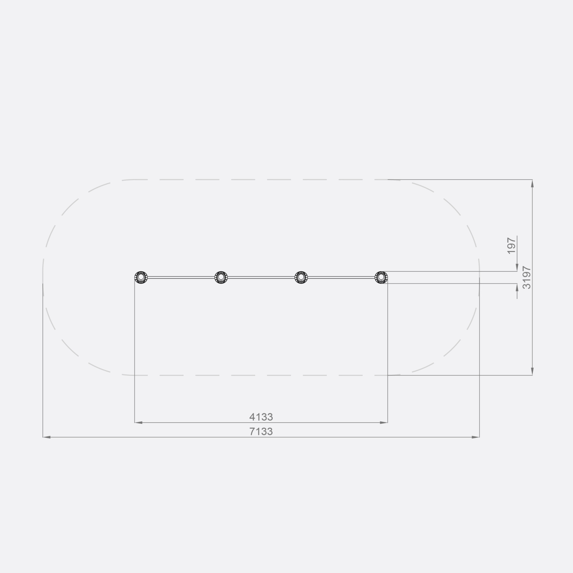 Тройные брусья «WO-01.01» для уличной спортивной площадки