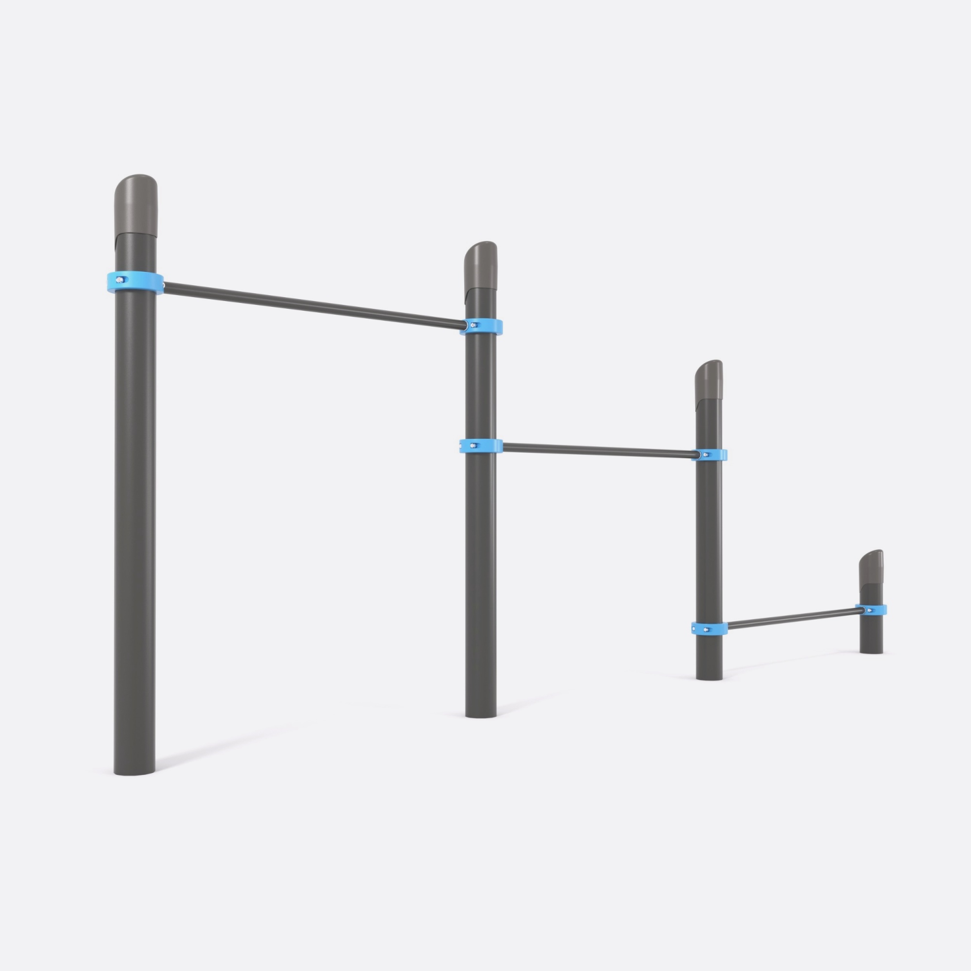 Тройные брусья «WO-01.01» для уличной спортивной площадки
