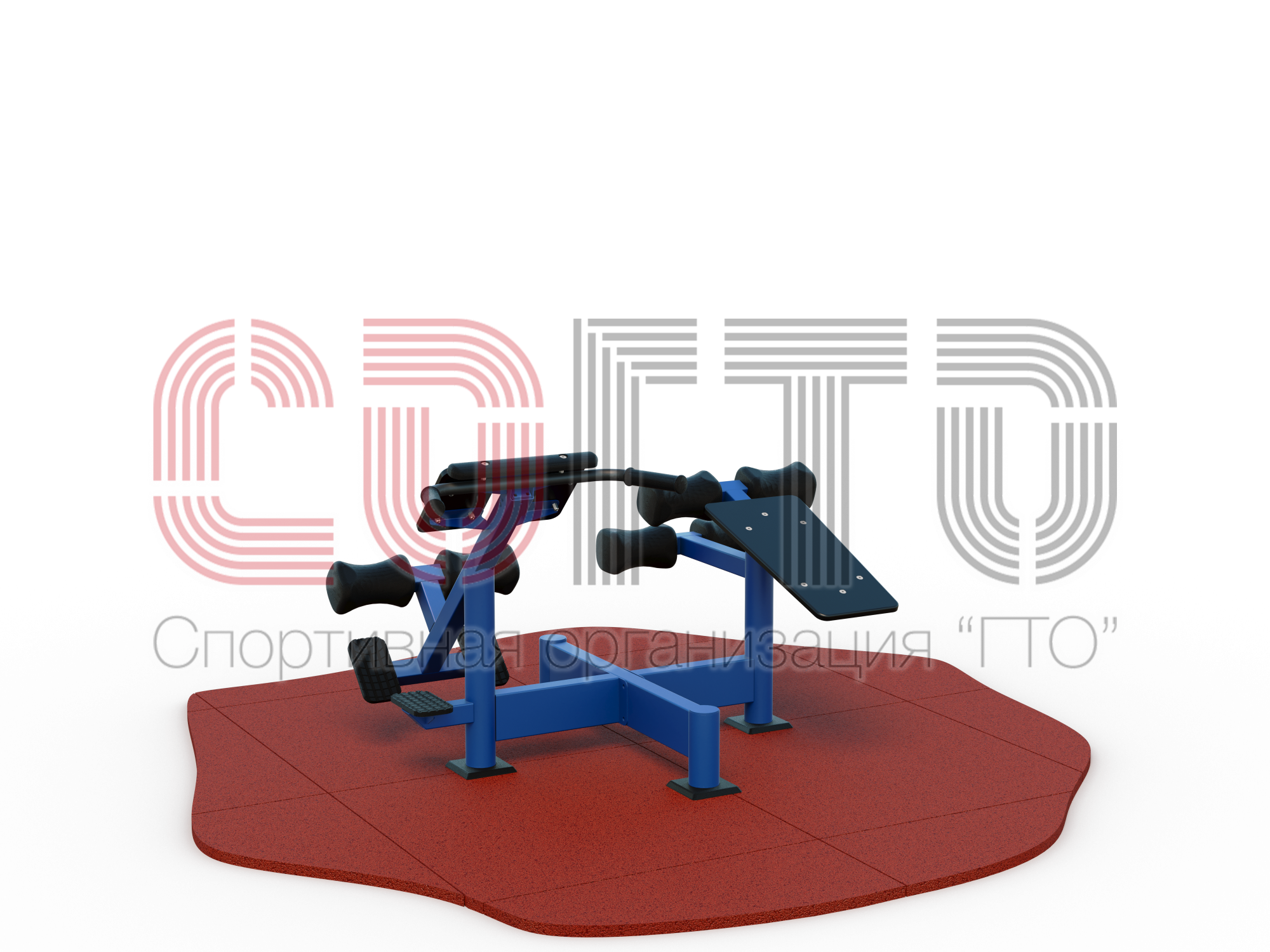 Уличный тренажер сдвоенный для разгибательных мышц спины и больших ягодичных мышц