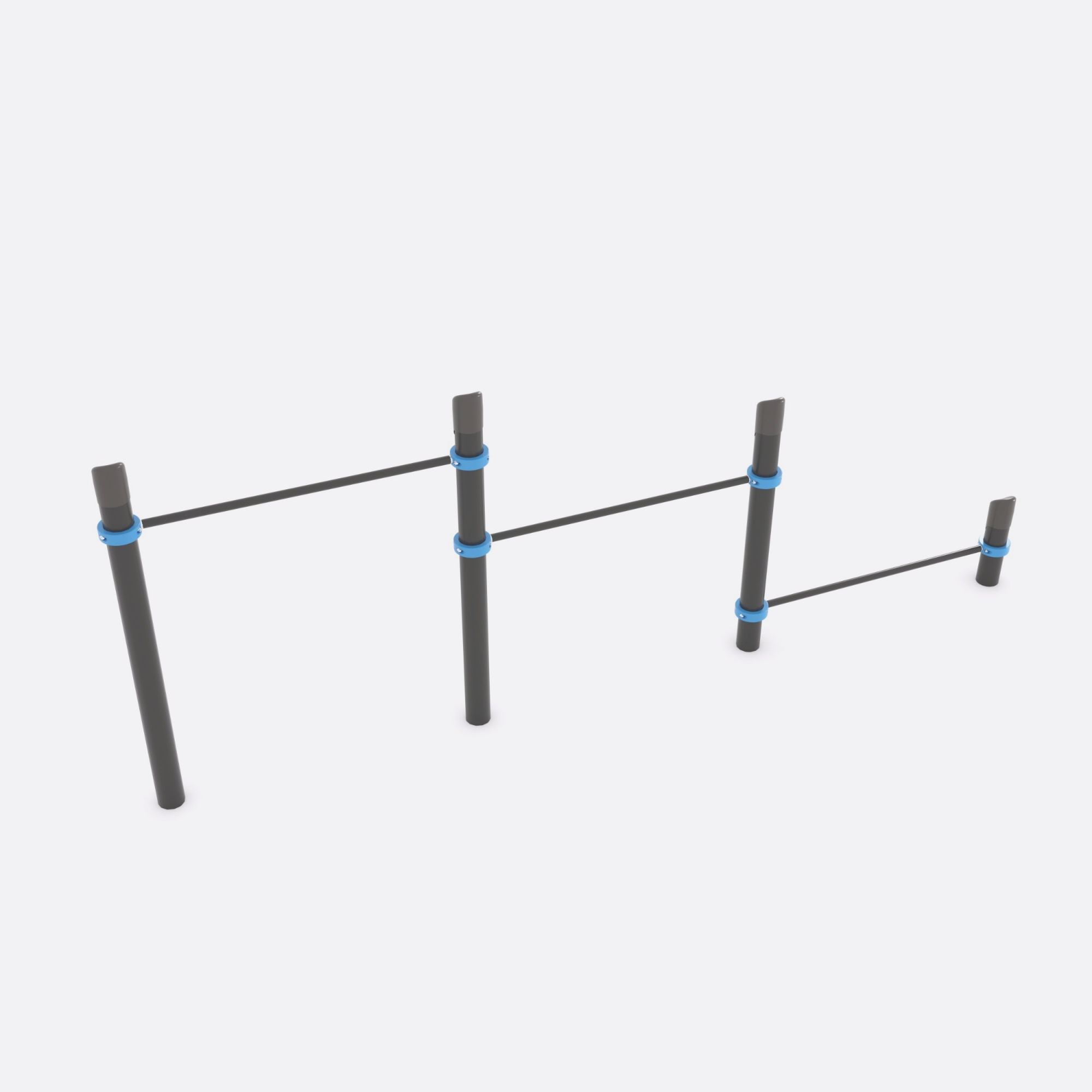 Тройные брусья «WO-01.01» для уличной спортивной площадки